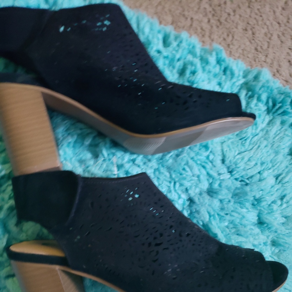 Peep toe booties
